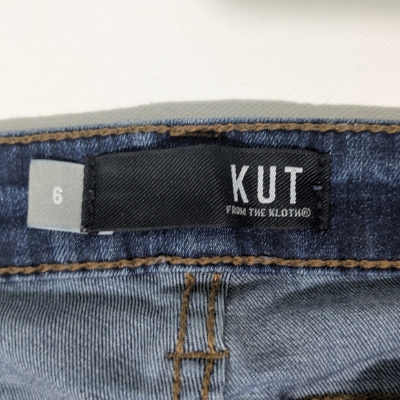 Kut from the Kloth Women's Mia Toothpick Skinny Jeans Size 6 Blue Distressed Euc - Picture 7 of 12